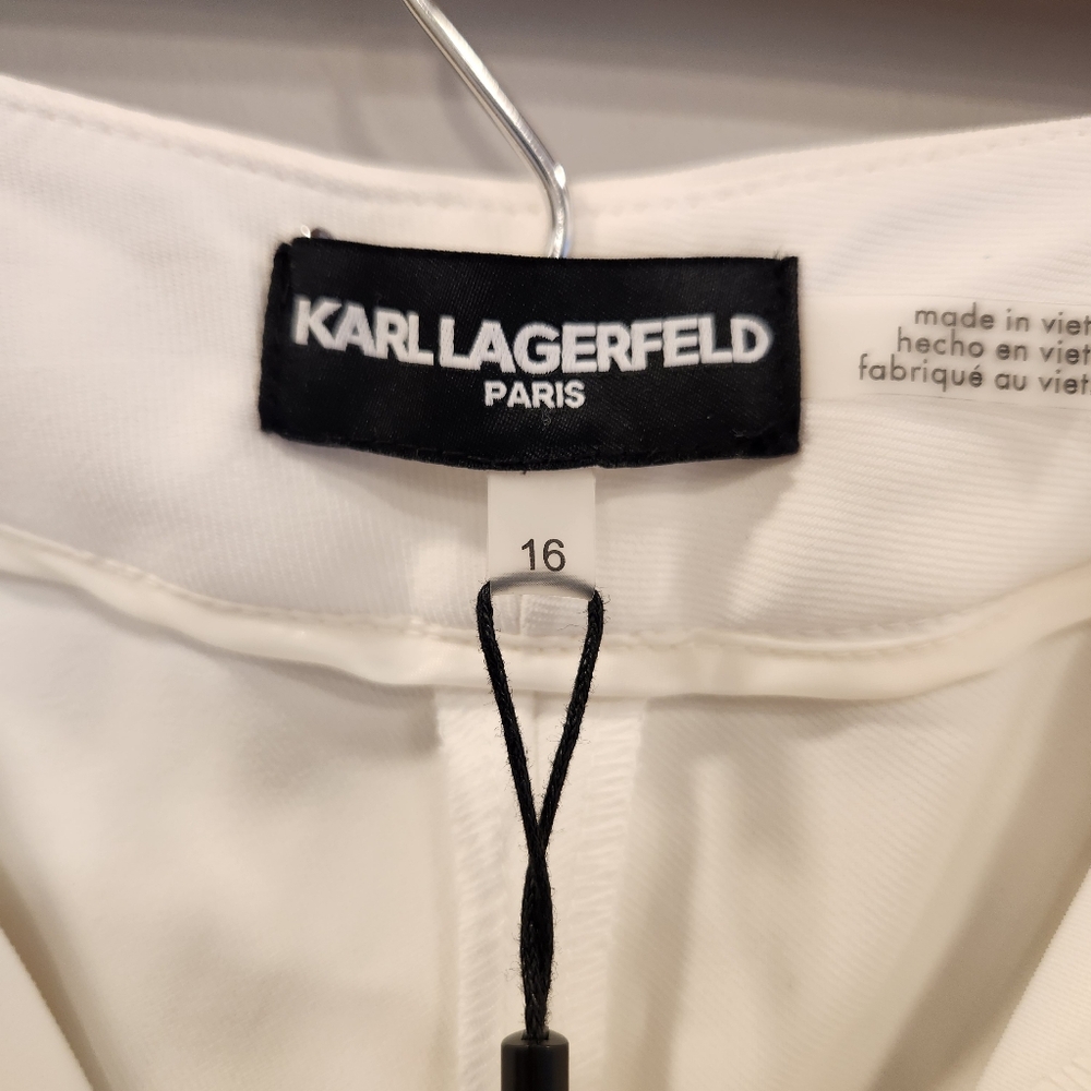 Karl Lagerfeld NWT White Straight Leg Pant - Picture 7 of 12